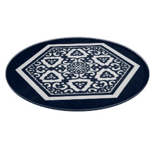 Oriental Blaue Weiße Osmanische Türkische Maßwerk- Schneidebrett