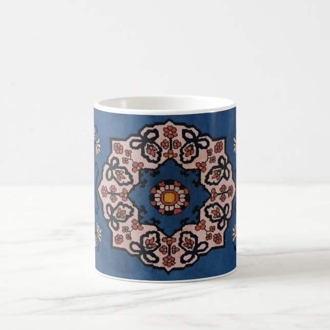 Oriental Blue Persian Türkisches Muster Teppich Kaffeetasse (Mittel)