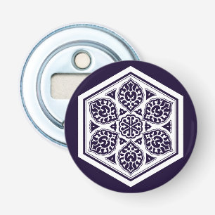 Oriental Blue White Turkish Rosette Geometrie Art Flaschenöffner
