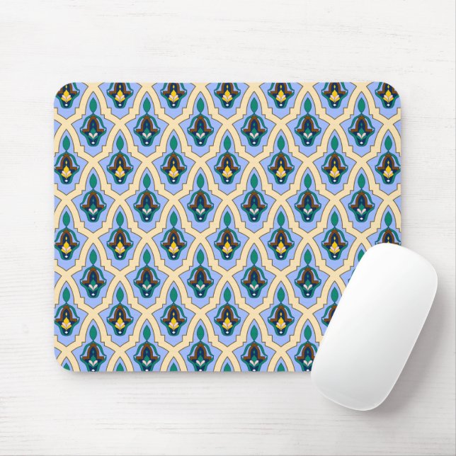 Oriental Blue Yellow marokkanische arabische Trace Mousepad (Mit Mouse)
