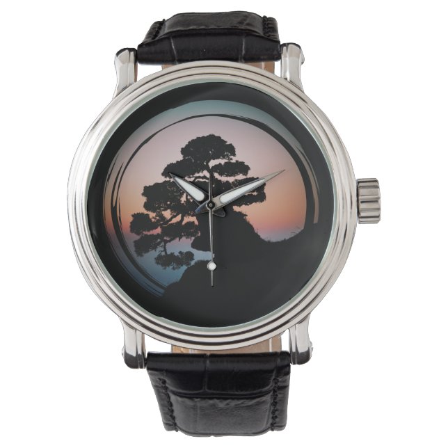 Oriental Bonsai Tree Armbanduhr (Vorderseite)
