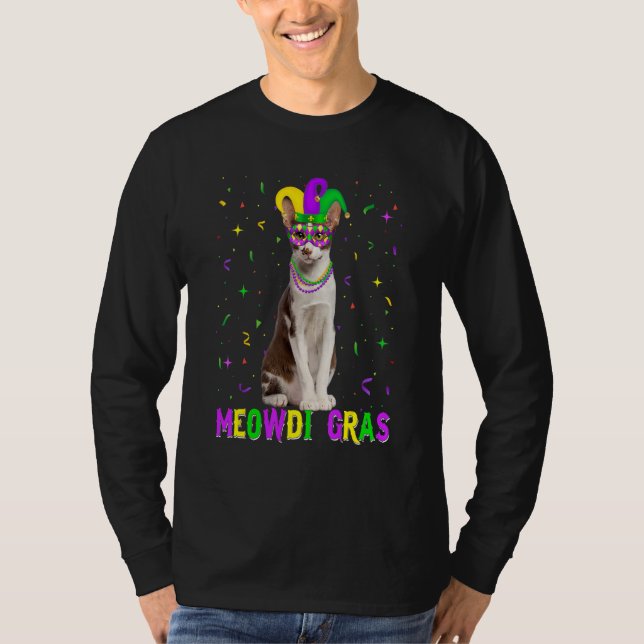 Oriental Cat Meowdi Gras Mardi Gras Carnivals T-Shirt (Vorderseite)