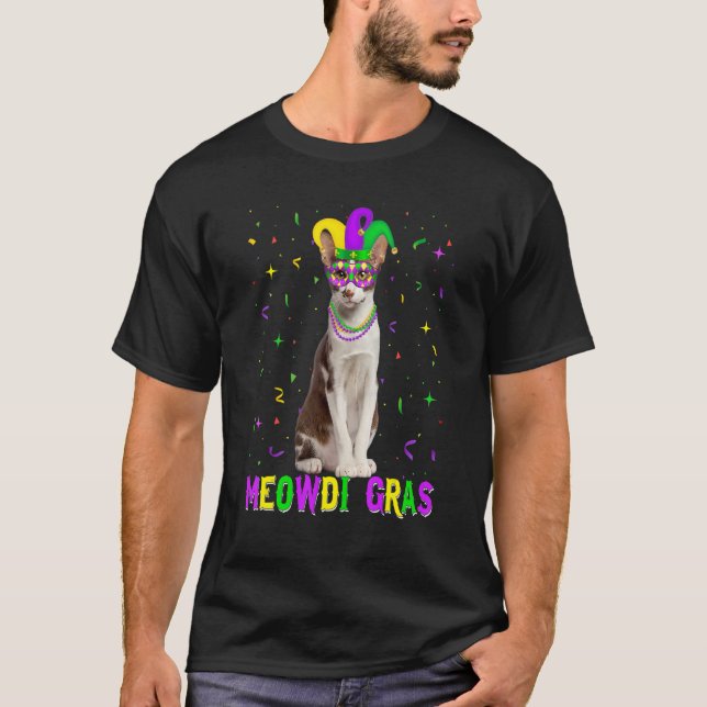 Oriental Cat Meowdi Gras Mardi Gras Carnivals T-Shirt (Vorderseite)