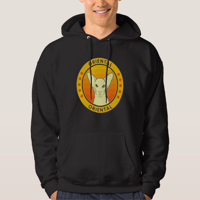 Oriental Cat Portrait Hoodie (Vorderseite)
