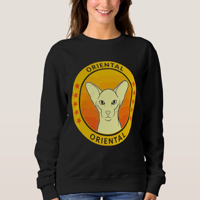Oriental Cat Portrait Sweatshirt (Vorderseite)