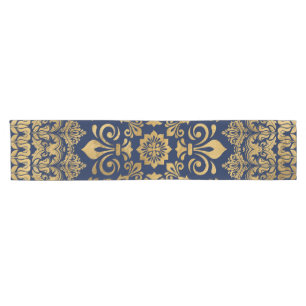 Oriental Damask Ornament - Gold auf dunkelblau #1 Kurzer Tischläufer