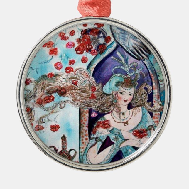ORIENTAL FAIRE TALE Blue Sapphire Silbernes Ornament (Vorne)