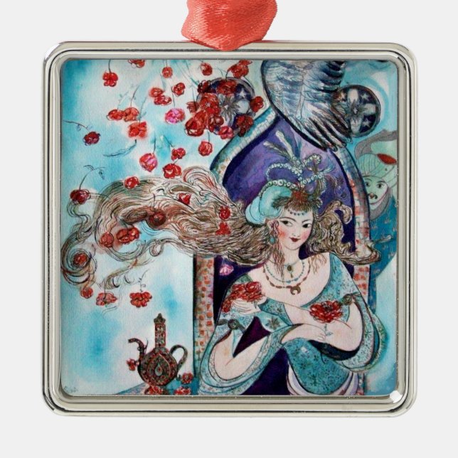 ORIENTAL FAIRE TALE Blue Sapphire Silbernes Ornament (Vorne)
