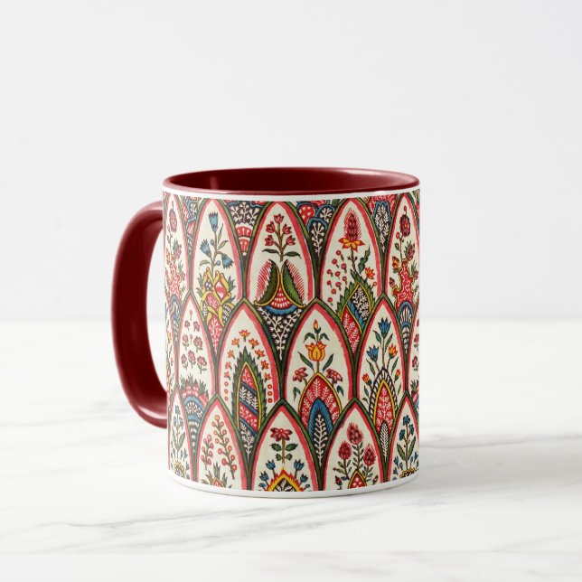 ORIENTAL FLORAL PATTERN Farbige Blume Blätter Tasse (Vorderseite Links)
