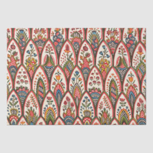 ORIENTAL FLORAL PATTERN Farbige Blume und Verlass Seidenpapier