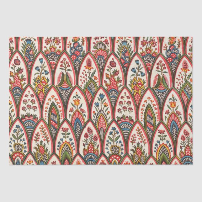 ORIENTAL FLORAL PATTERN Farbige Blume und Verlass Seidenpapier (Vorderseite)