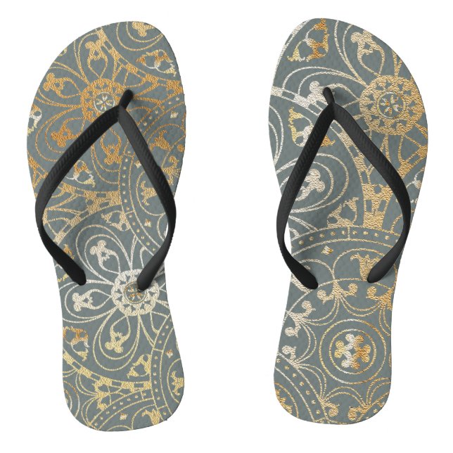 Oriental Golden Mandala - Flip Flops (Fußbett)