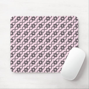 Oriental Grau Pink Japan Yukata Geometrisches Must Mousepad