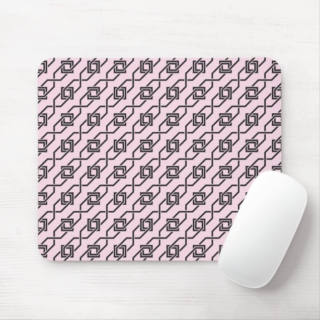 Oriental Grau Pink Japan Yukata Geometrisches Must Mousepad (Mit Mouse)