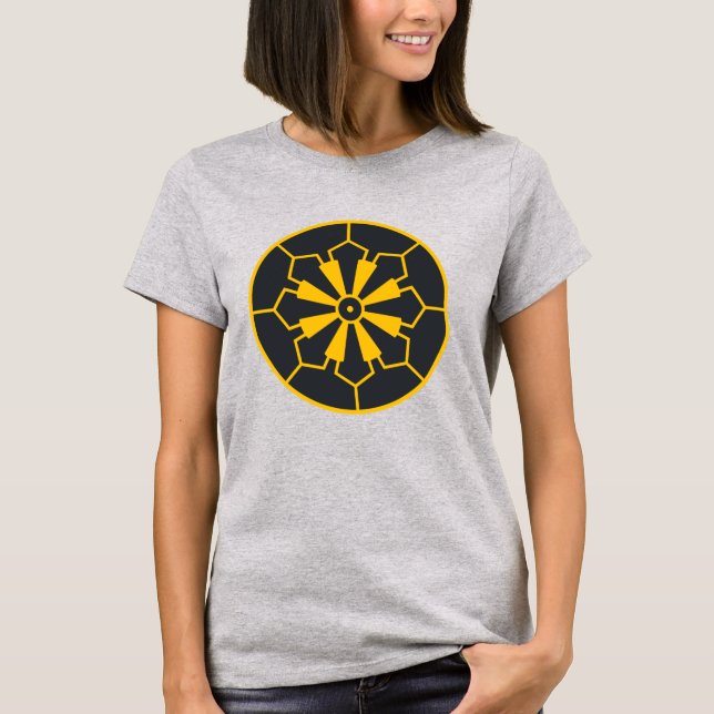 Oriental Gray Japan Sanja Matsuri Komagata Mon T-Shirt (Vorderseite)