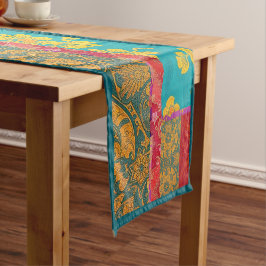 ORIENTAL Green Red - Tablecloth, Runner Kurzer Tischläufer
