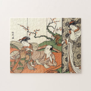 Oriental japanese geisha maiko ukiyo-e art puzzle