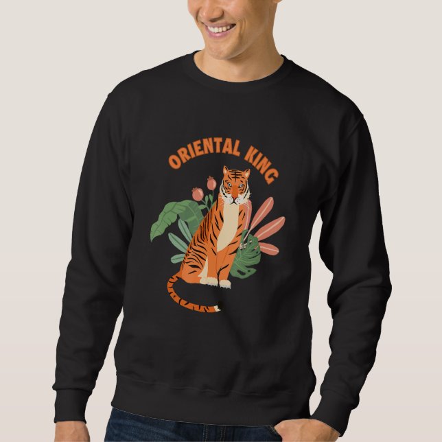 Oriental King Predatory Cat King Tiger Siberian Ti Sweatshirt (Vorderseite)