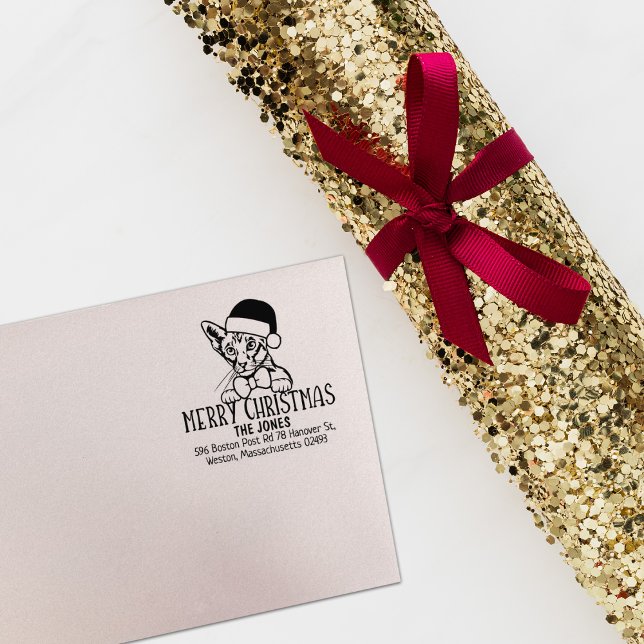 Oriental Kurz Hair Cat Rücksendeadresse Weihnachte Gummistempel (Von Creator hochgeladen)