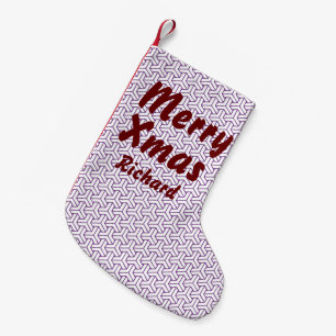 Oriental Lila White Ayame Japan Bishamon Muster Kleiner Weihnachtsstrumpf