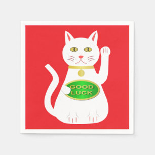 Oriental Lucky Cat Chinesisch Neues Jahr Serviette