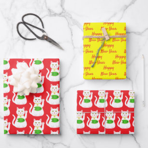 Oriental Lucky Cat Custom Chinese New Year Geschenkpapier Set