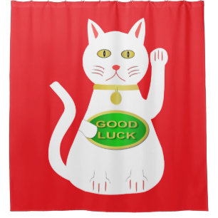 Oriental Lucky Cat Duschvorhang