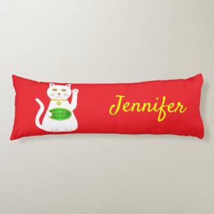Oriental Lucky Cat Individuelle Name Seitenschläferkissen