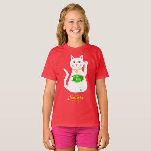 Oriental Lucky Cat Individuelle Name T-Shirt