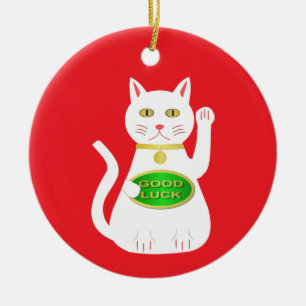 Oriental Lucky Cat Keramik Ornament