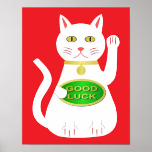 Oriental Lucky Cat Poster