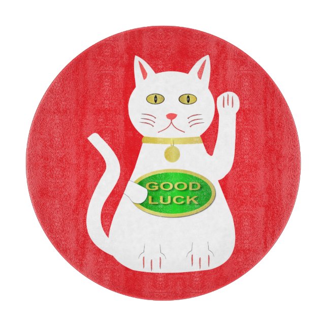 Oriental Lucky Cat Schneidebrett (Vorderseite)