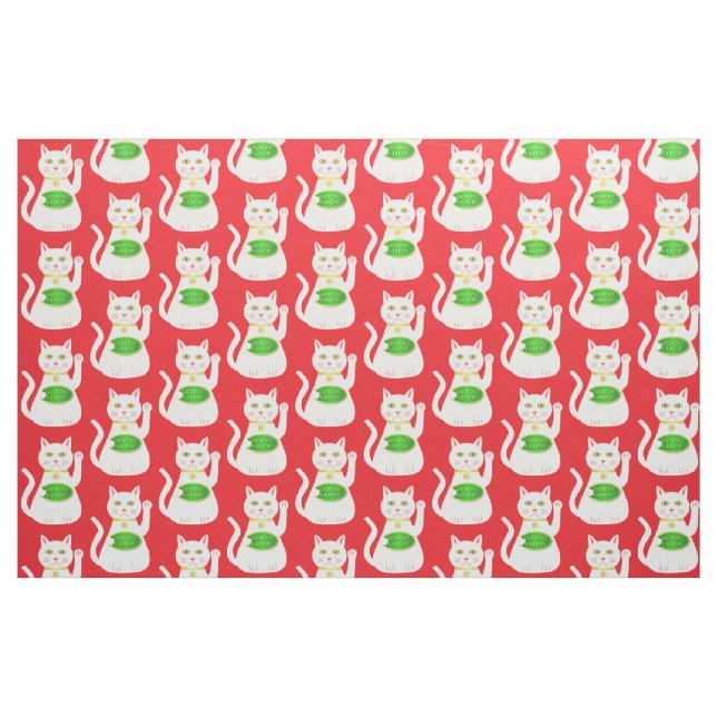Oriental Lucky Cat Stoff (Fat Quarter (45,7 x 55,9 cm))