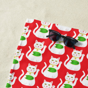 Oriental Lucky Cat Strandtuch