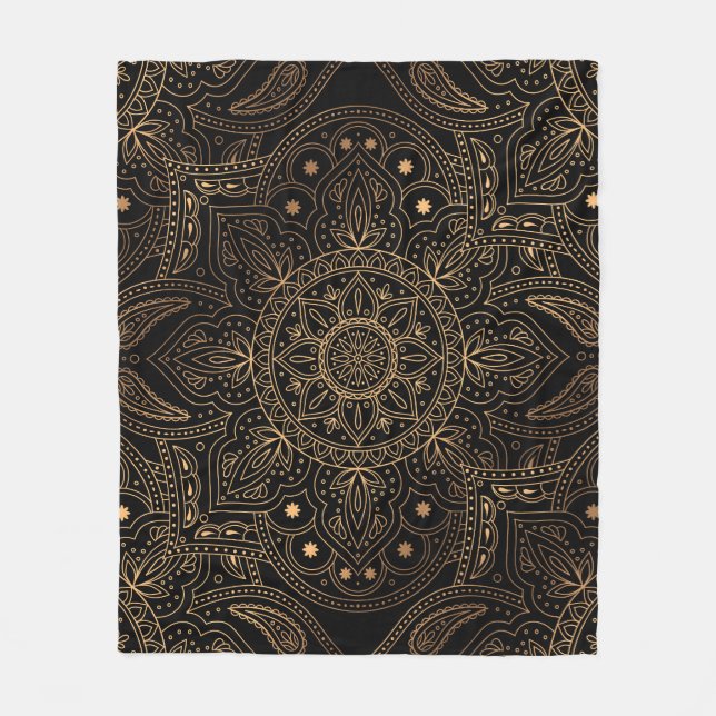 Oriental Mandala, Luxus Vintages Muster. Fleecedecke (Vorderseite)