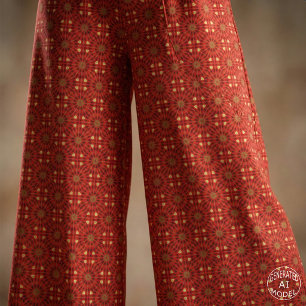 Oriental Mosaic Red Geometric Muster Stoff