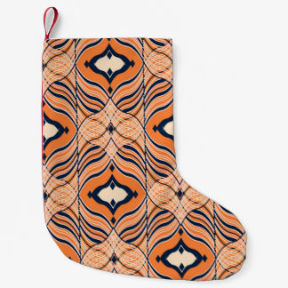 Oriental nahtlos: Schwarzes oranges Ornament Kleiner Weihnachtsstrumpf