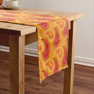 Oriental Orange Persian Paisley Pattern Kurzer Tischläufer