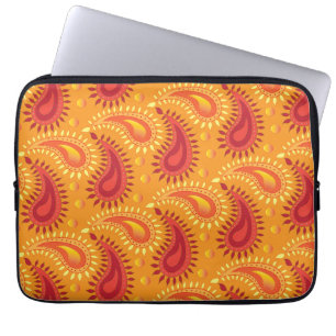 Oriental Orange Persian Paisley Pattern Laptopschutzhülle