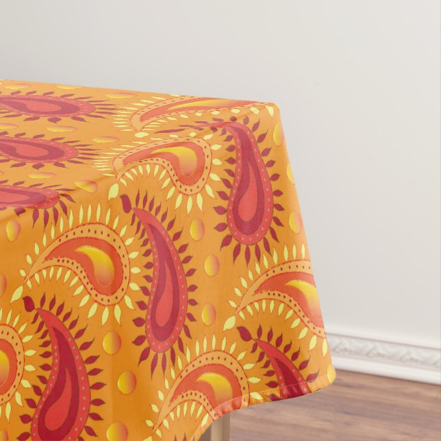 Oriental Orange Persian Paisley Pattern Tischdecke (Beispiel)