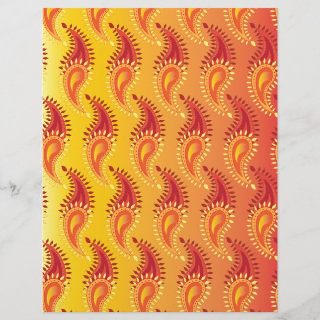 Oriental Orange Twin Flamme Persian Paisley Patter (Vorderseite)