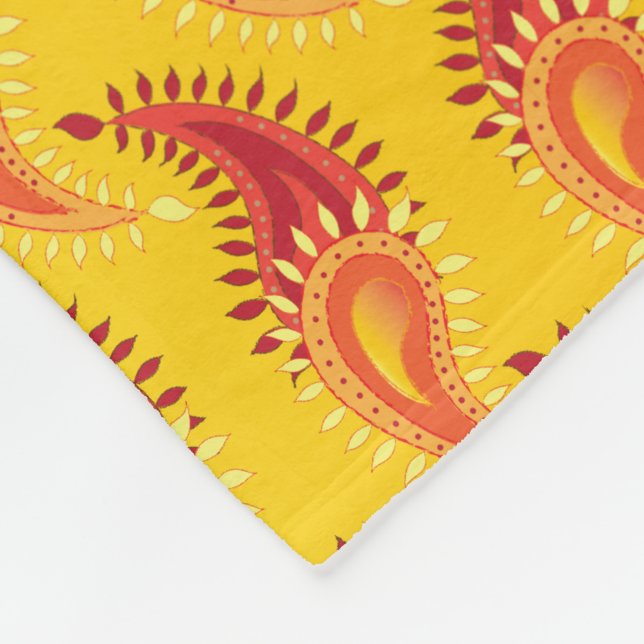 Oriental Orange Twin Flamme Persian Paisley Patter Fleecedecke (Ecke)