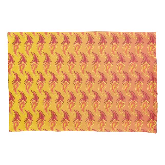 Oriental Orange Twin Flamme Persian Paisley Patter Kissenbezug (Vorderseite)