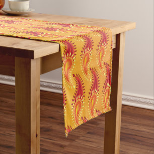 Oriental Orange Twin Flamme Persian Paisley Patter Kurzer Tischläufer