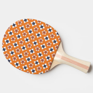Oriental Orange White Katazome Blume Pattern Tischtennis Schläger