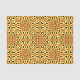 Oriental Orange & Yellow Geometric Muster Seidenpapier