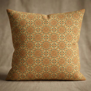 Oriental Orange & Yellow Geometric Muster Stoff