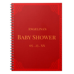 Oriental Ornament Baby Shower Gift List Notebook Notizblock