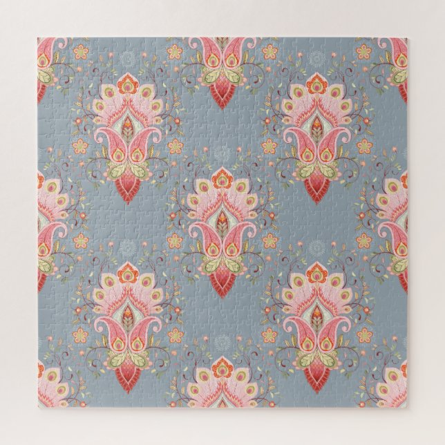 Oriental Paisley Peacock Feather Background Puzzle (Vertikal)