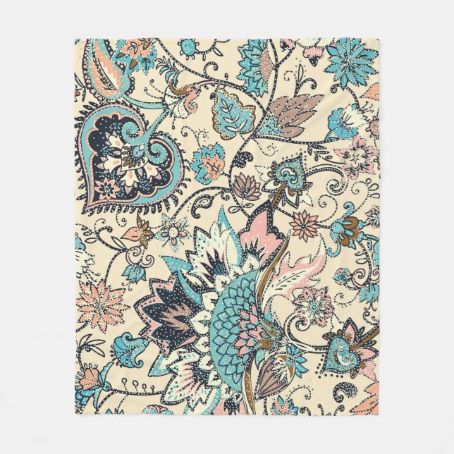 Oriental Paisley: Stilvolle Textil Elegance. Fleecedecke (Vorderseite)